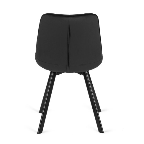 Czarne pikowane krzesło nowoczesne Ivos