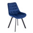 Granatowe pikowane welurowe krzesło - Ivos