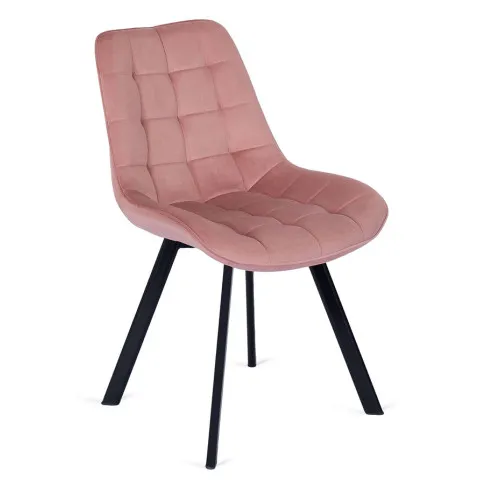 Różowe krzesło welurowe Ivos