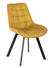 Musztardowe nowoczesne krzesło tapicerowane - Ivos w sklepie Edinos.pl