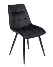 Czarne tapicerowane pikowane krzesło - Vano w sklepie Edinos.pl