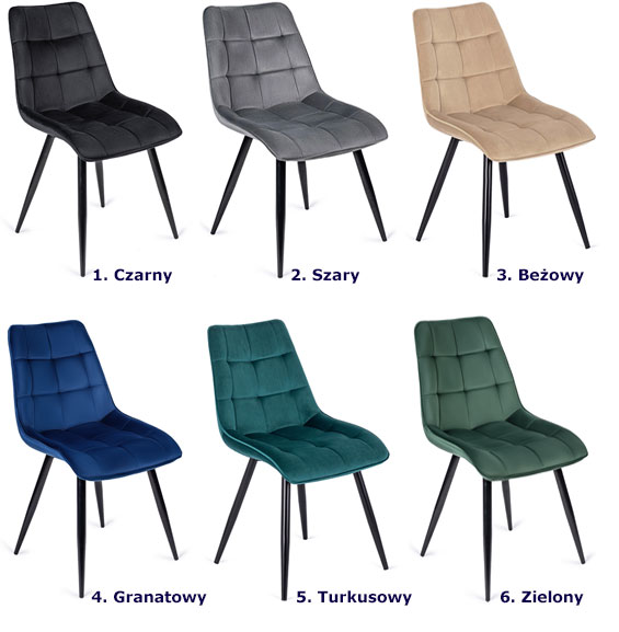 Granatowe nowoczesne pikowane krzesło Vano