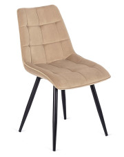 Beżowe nowoczesne krzesło welurowe - Vano w sklepie Edinos.pl