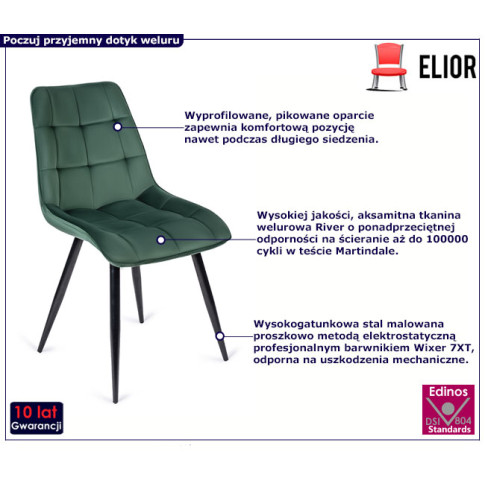 Zielone nowoczesne krzesło Vano