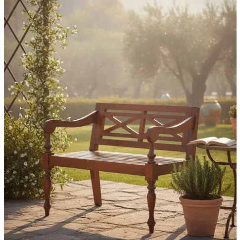 Fotografia Ogrodowa ławka Acorus - ciemny brąz z kategorii Ławki ogrodowe