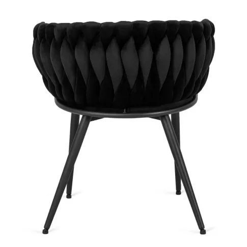 Czarne krzesło fotelowe Hado