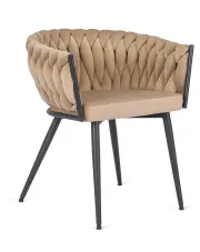 Beżowe nowoczesne krzesło fotelowe - Hado w sklepie Edinos.pl