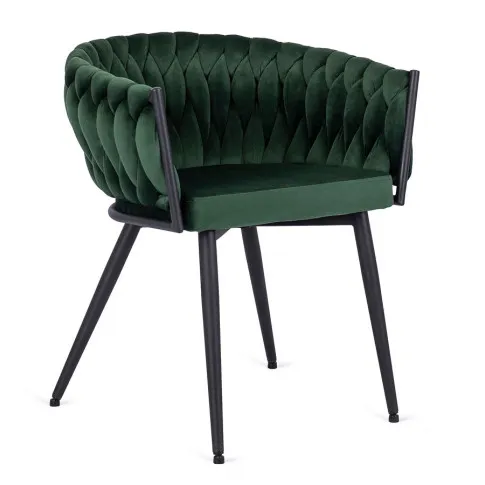 Zielone krzesło plecione Hado