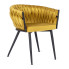 Musztardowe nowoczesne krzesło z podłokietnikami - Hado