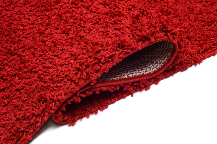 Czerwony chodnik dywanowy shaggy do przedpokoju Jafos