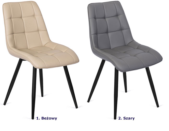 Beżowe nowoczesne krzesło ze skóry ekologicznej Taxo