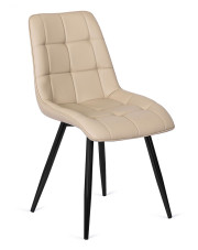 Beżowe nowoczesne krzesło z ekoskóry - Taxo