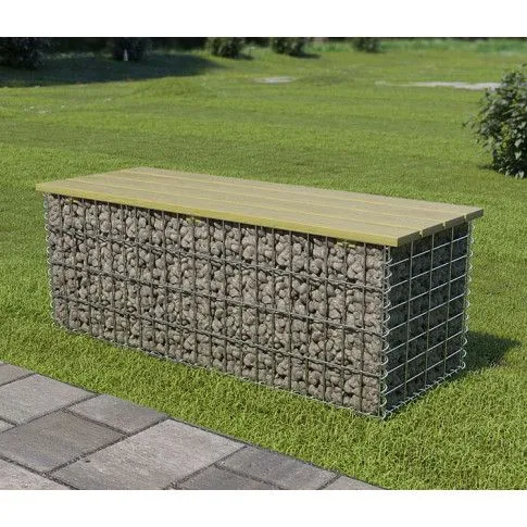 Szczegółowe zdjęcie nr 5 produktu Gabionowa ławka ogrodowa - Beliks 120 cm