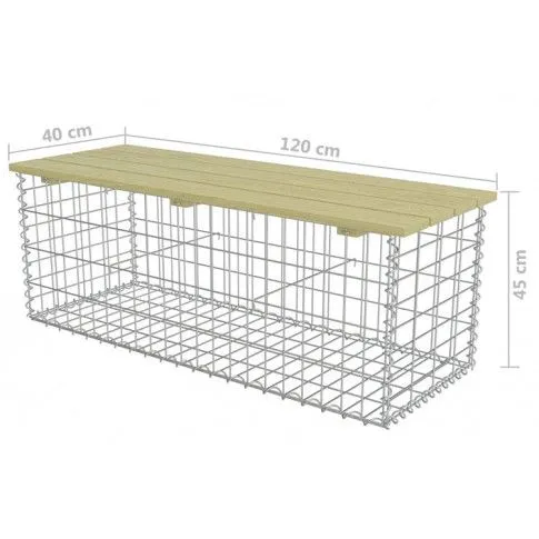 Szczegółowe zdjęcie nr 6 produktu Gabionowa ławka ogrodowa - Beliks 120 cm