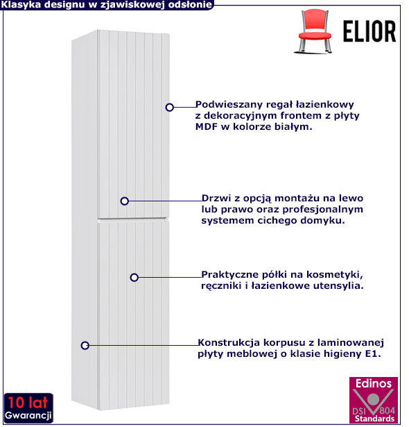 Szafka łazienkowa regał Dione 4X biała