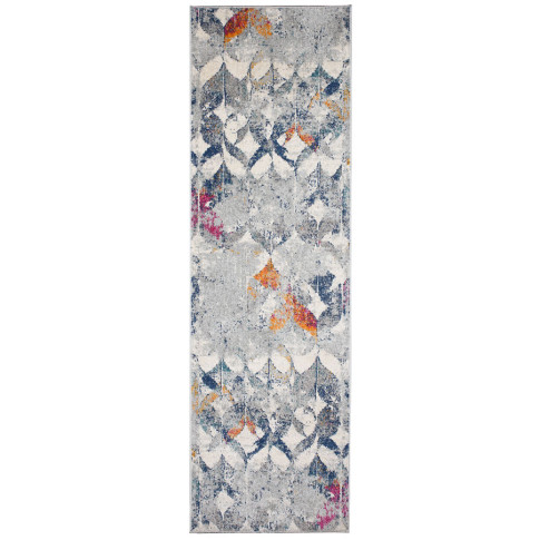 Szaro-kolorowy wzorzysty chodnik dywanowy Brewis 4X