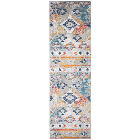 Nowoczesny kolorowy chodnik dywanowy w aztecki wzór Brewis 6X