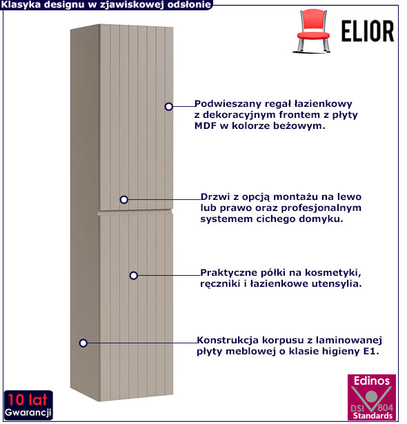 Szafka łazienkowa regał Tereza 4X beż