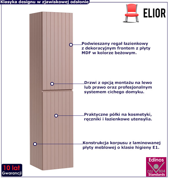 Szafka łazienkowa regał Dione 4X róż