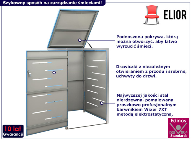 Osłona na śmietnik ogrodowy Dylax kolor niebieski