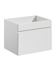 Biała ścienna szafka umywalkowa 60 cm z lamelami - Dione 5X w sklepie Edinos.pl