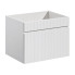 Biała ścienna szafka umywalkowa 60 cm z lamelami - Dione 5X