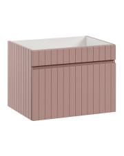 Różowa szafka pod umywalkę 60 cm z lamelami - Dione 5X