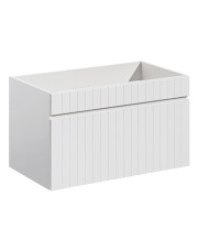 Biała szafka umywalkowa z lamelami 80 cm - Dione 5X