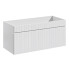 Biała lamelowa szafka na umywalkę z szufladą 100 cm - Dione 5X