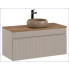 Beżowa szafka umywalkowa 100cm z blatem Dione 5X