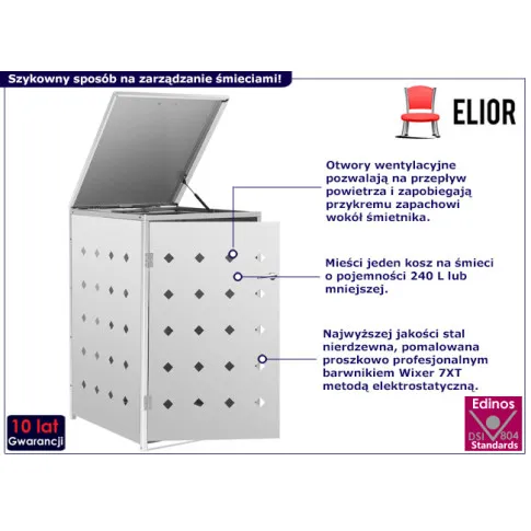 Stalowa obudowa na śmietnik Lomino