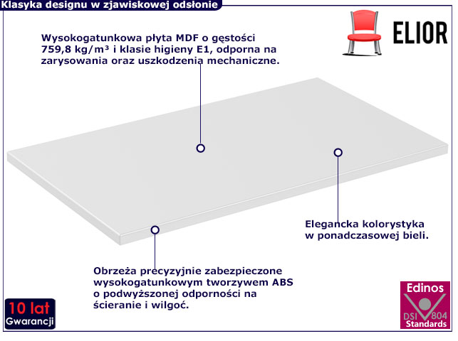 Blat łazienkowy 80 cm Tereza 6X biały
