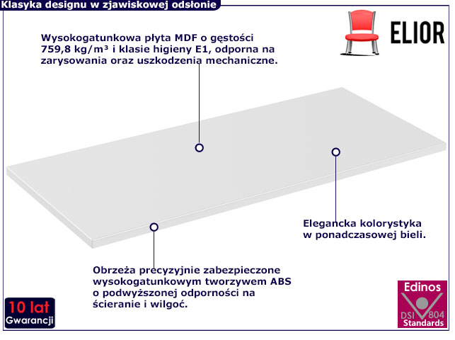 Blat łazienkowy 100 cm Dione 6X biały