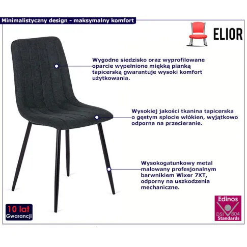 Czarne minimalistyczne krzesło Zani