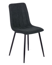 Czarne tapicerowane minimalistyczne krzesło - Zani w sklepie Edinos.pl