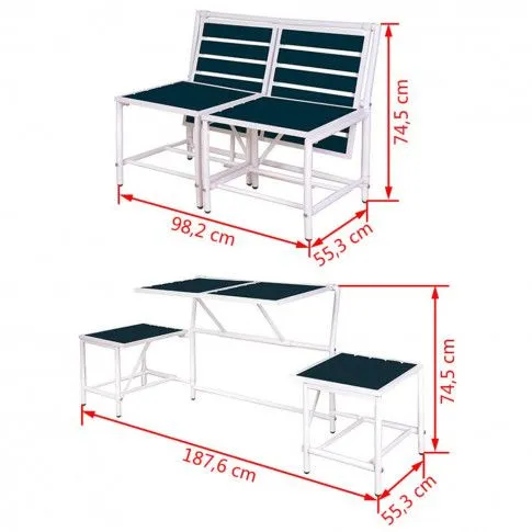Szczegółowe zdjęcie nr 6 produktu Esschert Design Magiczna ławka ogrodowa, niebieska, Dizzy67