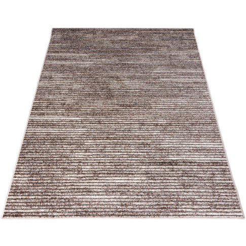 Prostokątny brązowy dywan w cienkie paski Uwis 12X