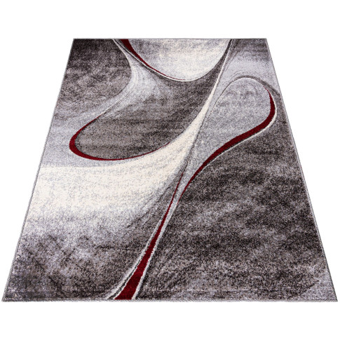 Szaro czerwony dywan w nowoczesny wzór Uwis 10X
