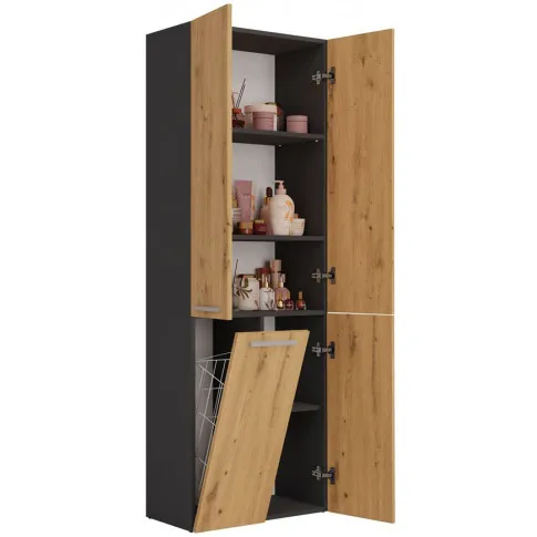 Nowoczesny słupek łazienkowy z koszem na pranie Malmo 3X