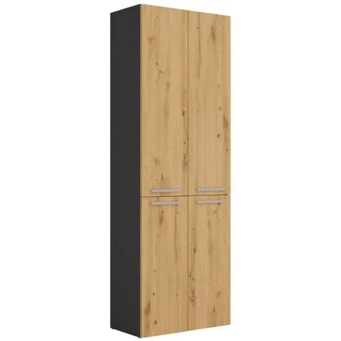 Regał łazienkowy z koszem na pranie w stylu nowoczesnym antracyt artisan Malmo 3X