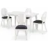 Biały elegancki stół z 4 krzesłami Aproxi