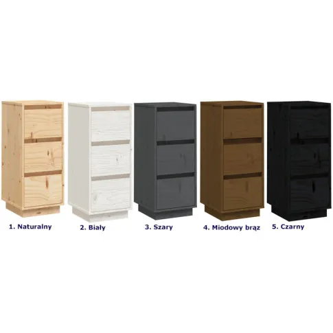 kolory zestawu 2 drewnianych szafek z szyfladami ewis 4x