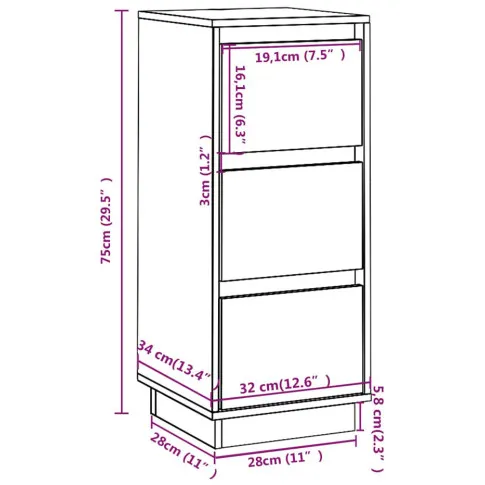 wymiary komody z zestawu ewis 4x