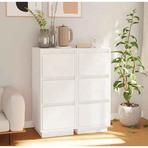 zestaw 2 drewnianych komod skandynawskich ewis 4x w salonie