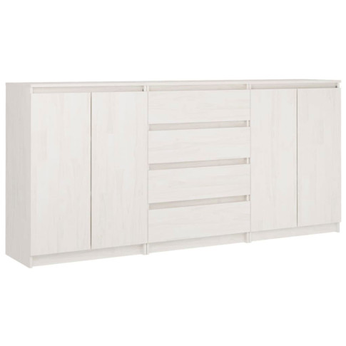 Biały komplet 3 szafek drewnianych Ivon