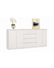 Biały komplet 3 sztuk szafek drewnianych - Ellonel w sklepie Edinos.pl