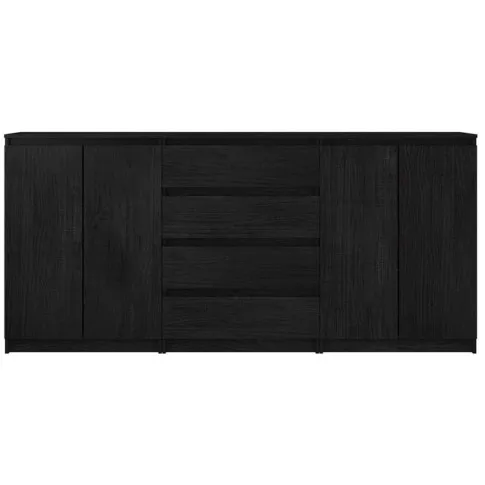 Komplet 3 czarnych szafek z litego drewna Ivon