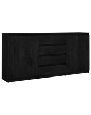 Czarny komplet drewnianych szafek - Ivon