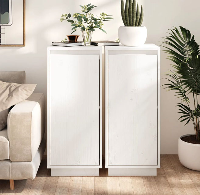 Wnętrze z wykorzystaniem zestawu 2 białych szafek Peso 4X