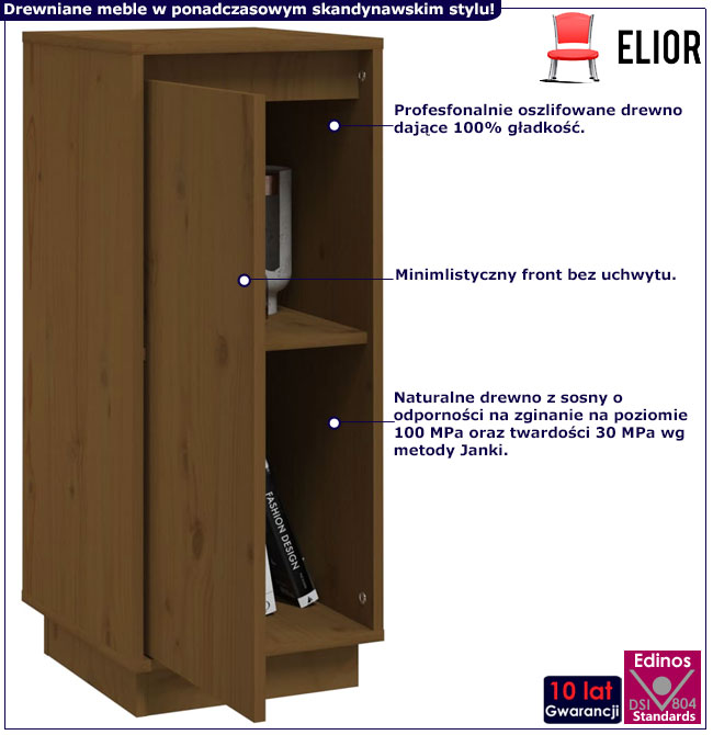 Infografika brązowego kompletu 2 szafek Peso 4X